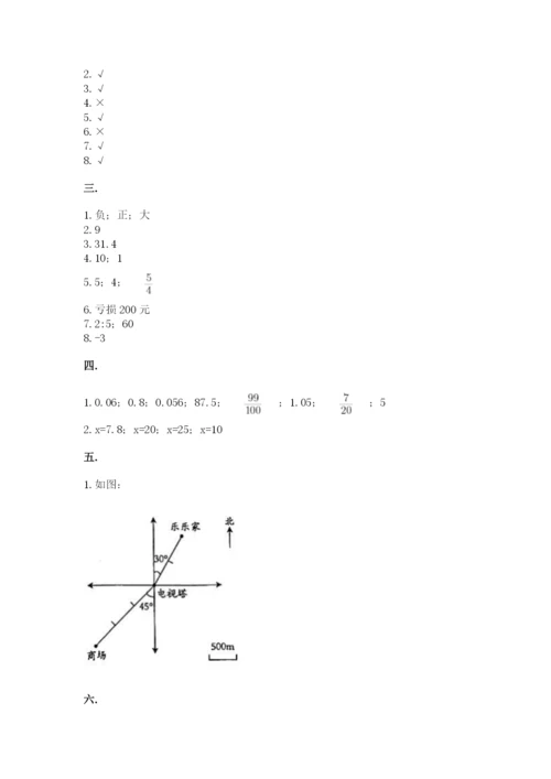 河南省平顶山市六年级下册数学期末考试试卷最新.docx