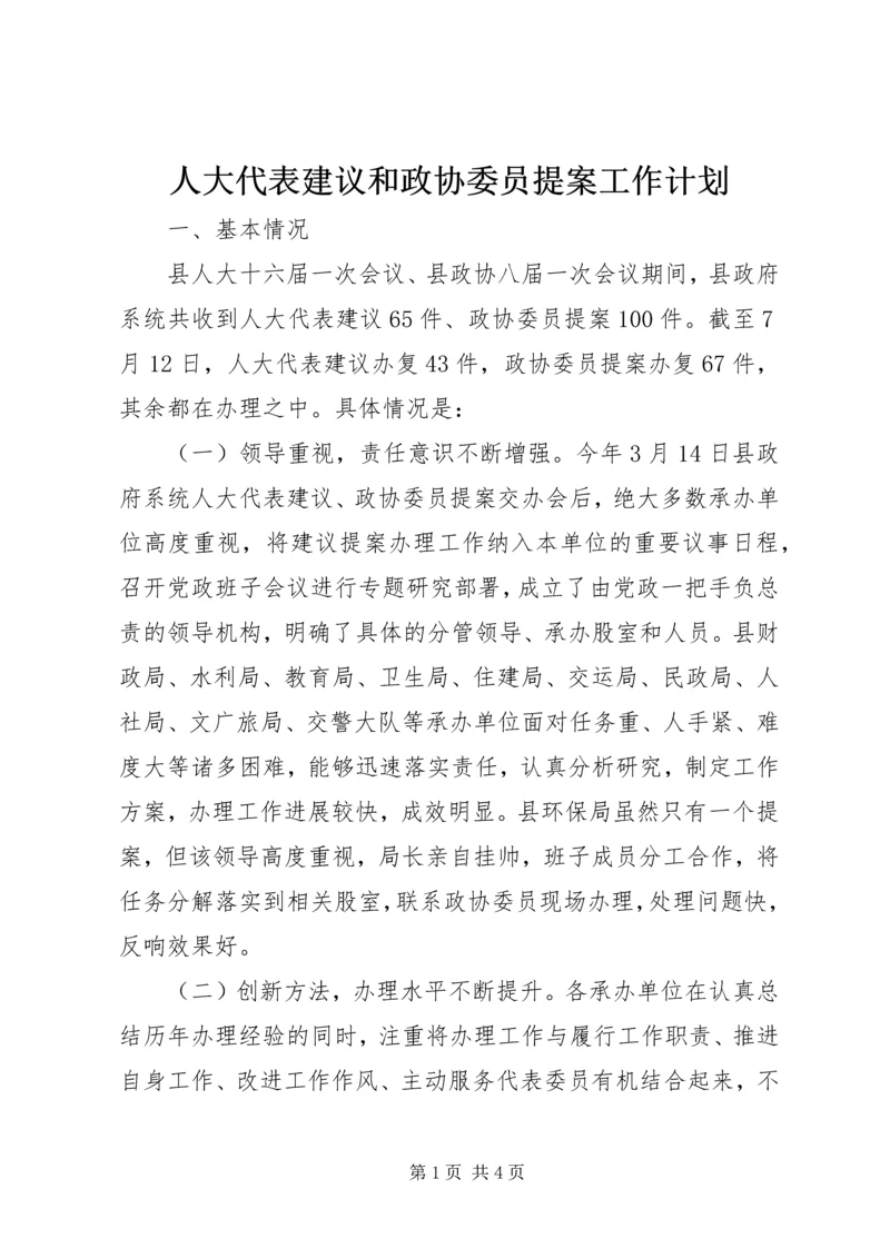 人大代表建议和政协委员提案工作计划.docx