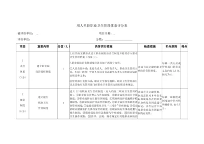 用人单位职业卫生管理体系评分表.docx