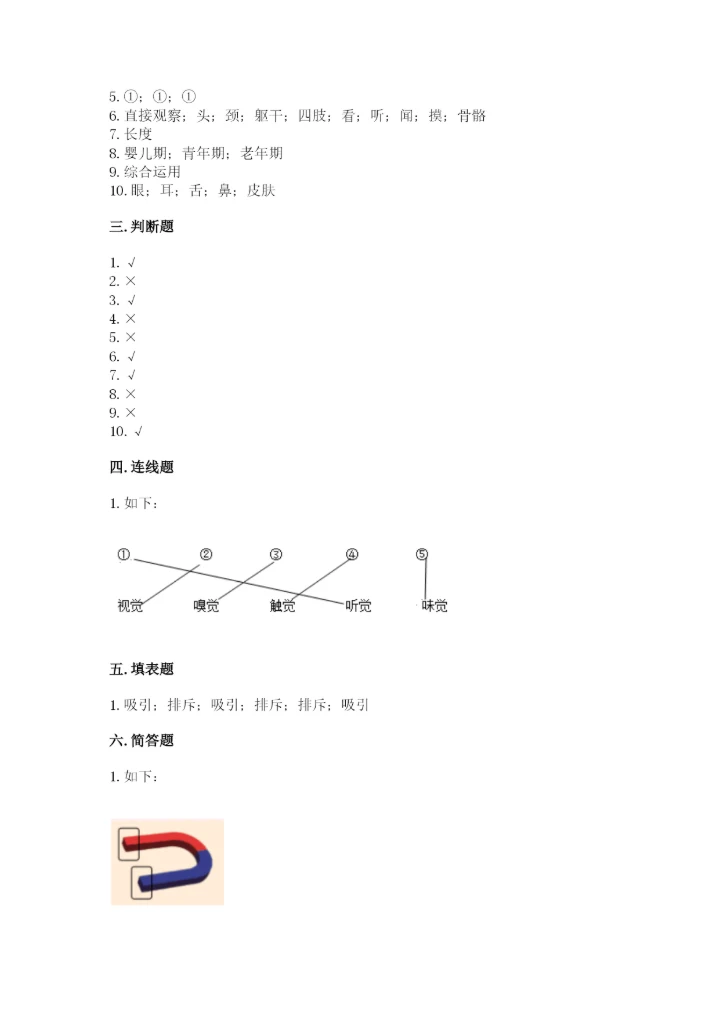 教科版二年级下册科学知识点期末测试卷含答案【精练】.docx