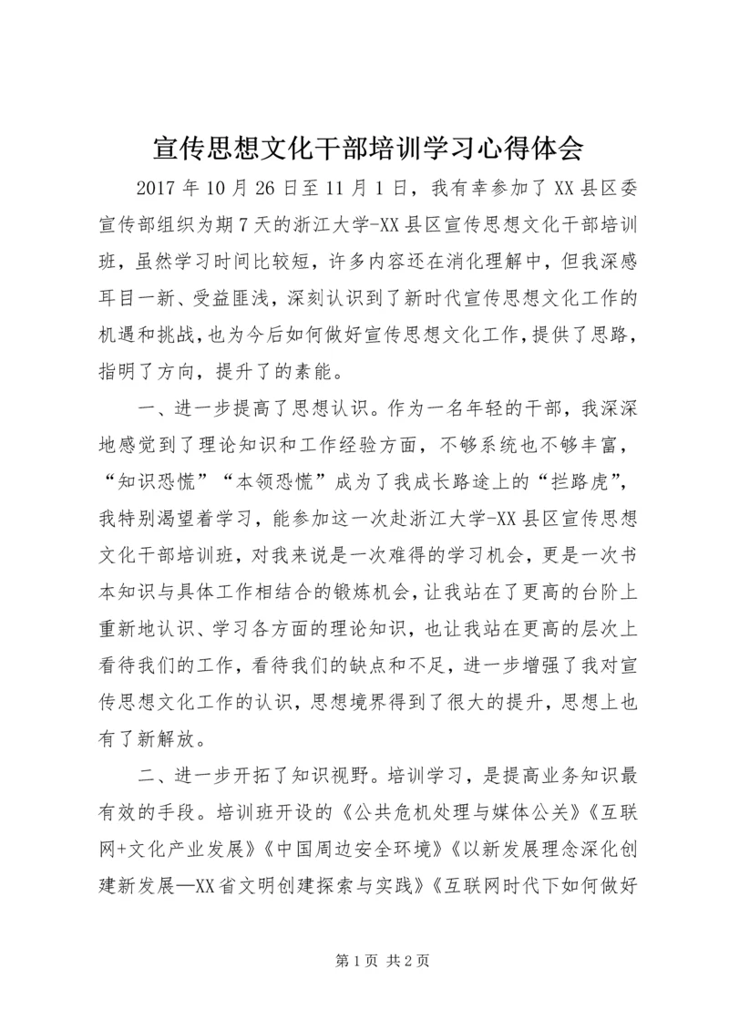 宣传思想文化干部培训学习心得体会.docx