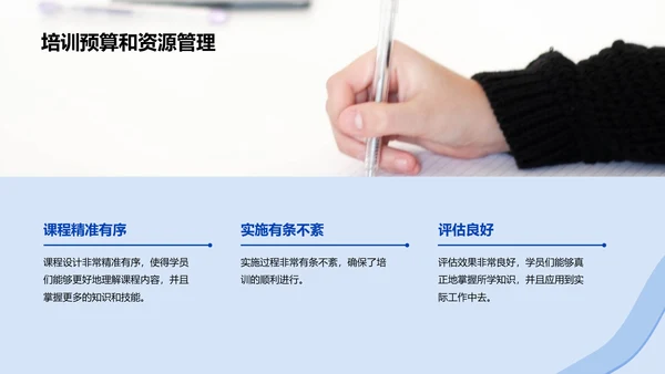 蓝色插画培训经理竞聘述职报告PPT模板