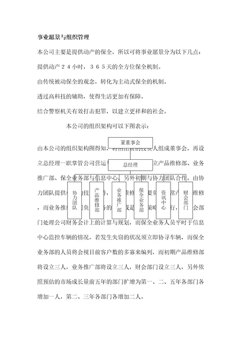 创业管理创业企划书