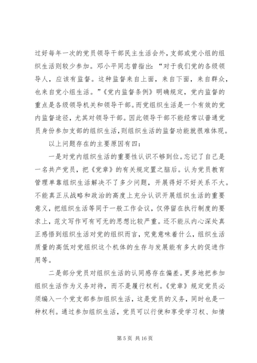 学校党支部班子问题清单及整改措施范文精选【集锦】.docx