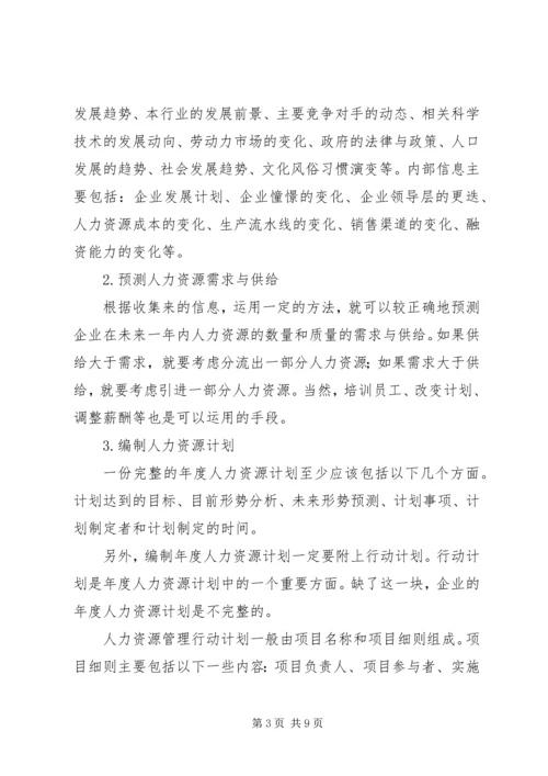 年度人力资源计划.docx