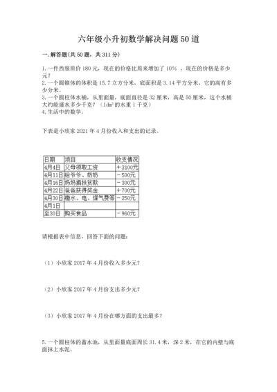 六年级小升初数学解决问题50道附答案【达标题】.docx