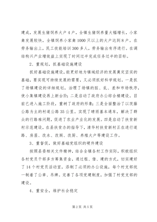 乡镇长“三满意”活动半年自查总结.docx