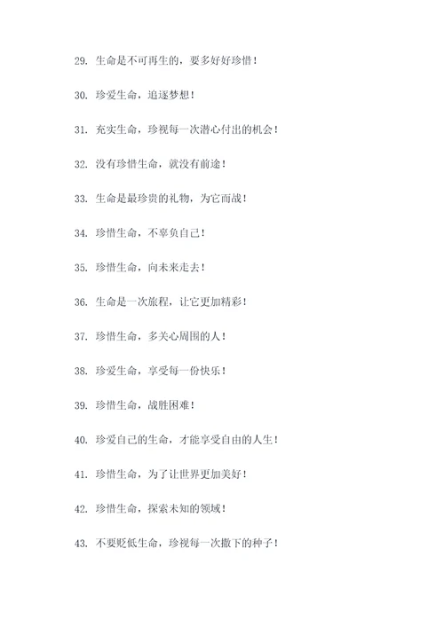 珍视生命的宣传标语