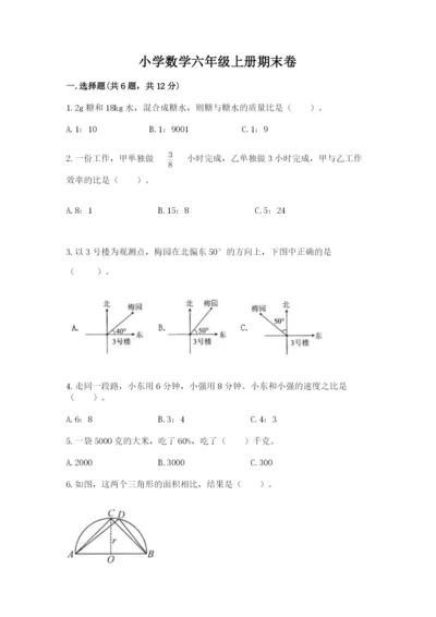 小学数学六年级上册期末卷精品（各地真题）.docx