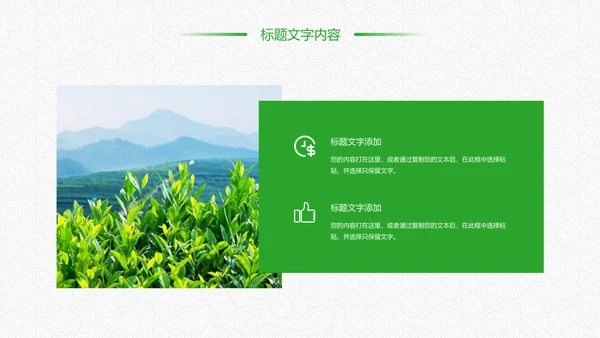 绿色唯美清新茶园文化茶艺品茶论道PPT模板