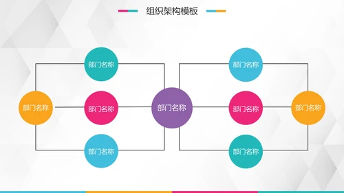 简约彩色企业组织架构图合集通用PPT模板