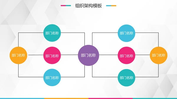 简约彩色企业组织架构图合集通用PPT模板