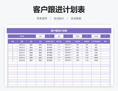 客户跟进计划表