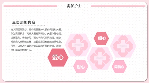实用责任护士粉色清新医疗医学PPT模板