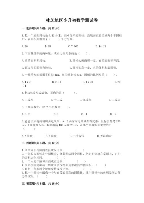 林芝地区小升初数学测试卷a4版.docx