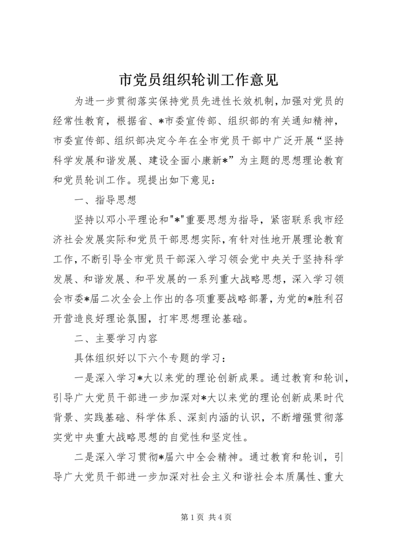 市党员组织轮训工作意见.docx