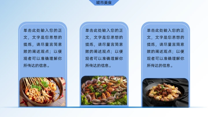 蓝色商务风城市介绍画册PPT模板