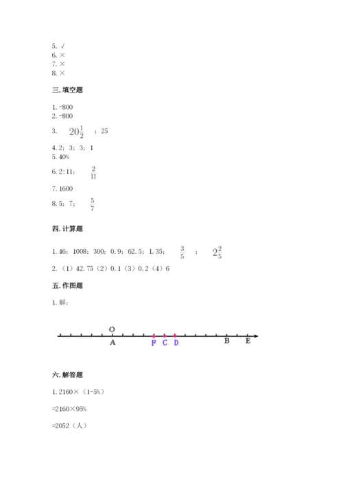 冀教版小学六年级下册数学期末综合素养测试卷及答案（真题汇编）.docx