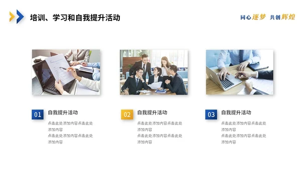 简约蓝黄商务转正述职报告工作汇报工作总结自我介绍ppt模板