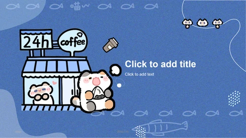 卜卜猫蓝色卡通风上海美食介绍PPT主题模版.pptx
