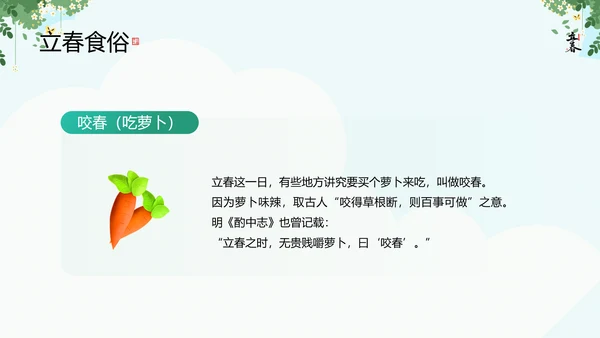 清新风二十四节气之立春知识宣讲PPT课件模板