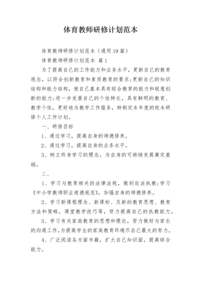 体育教师研修计划范本.docx