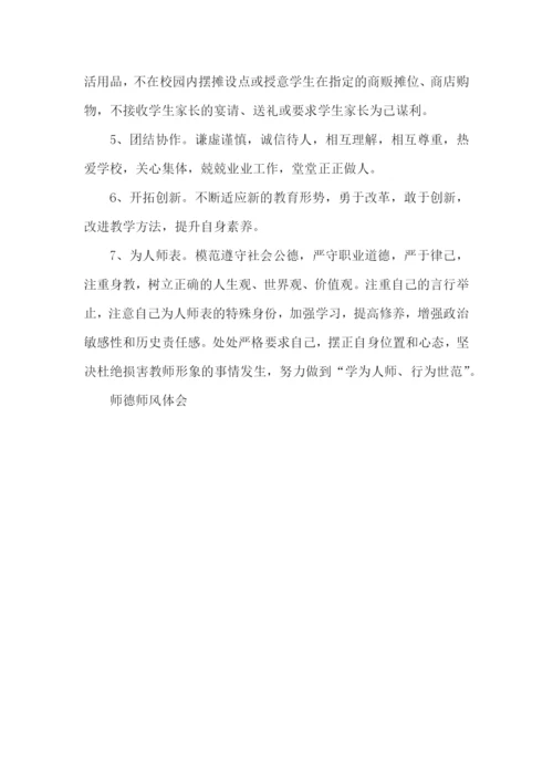 师德师风心得体会500字5篇.docx