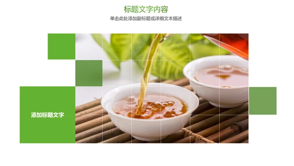 绿色唯美茶文化品茶论道PPT模板