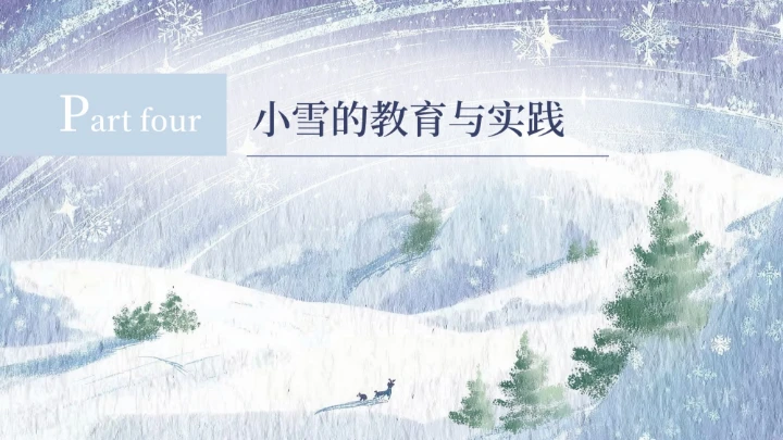 蓝紫创意清新中国二十四传统节气之小雪教育课件PPT模板