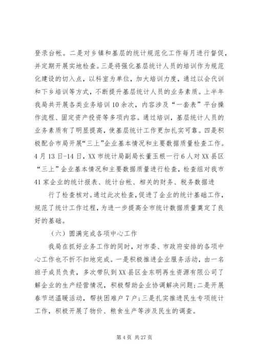 统计局XX年上半年工作总结及下半年工作计划 (2).docx