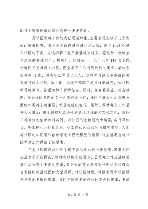 社区党建工作的调查思考 (6).docx