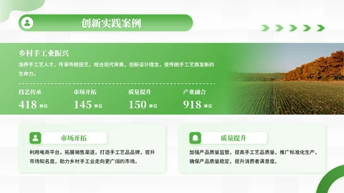 绿色商务风乡村产业振兴的创新实践PPT模板