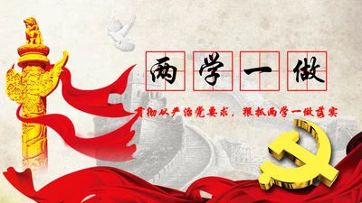 党政大气两学一做动态PPT