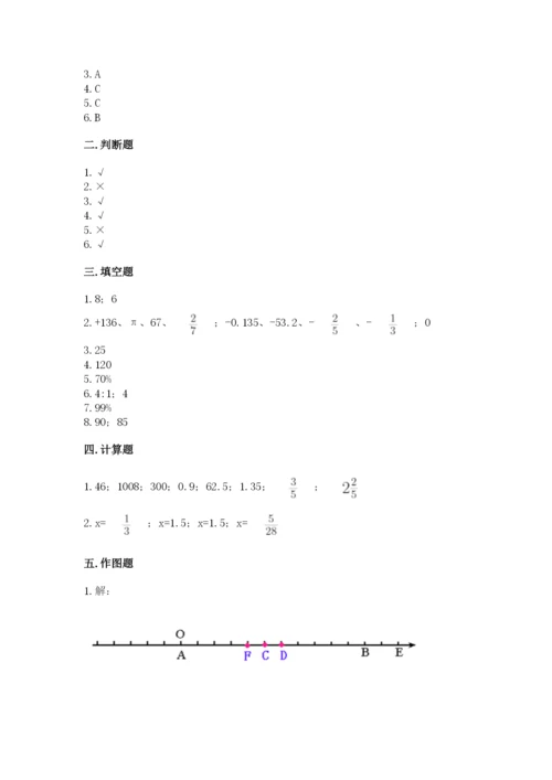 固镇县六年级下册数学期末测试卷及答案（最新）.docx