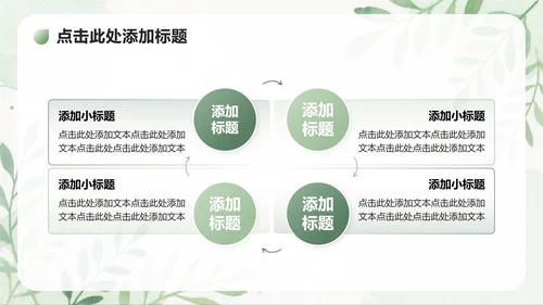 绿色植物小清新风大学生开学自我介绍PPT模板