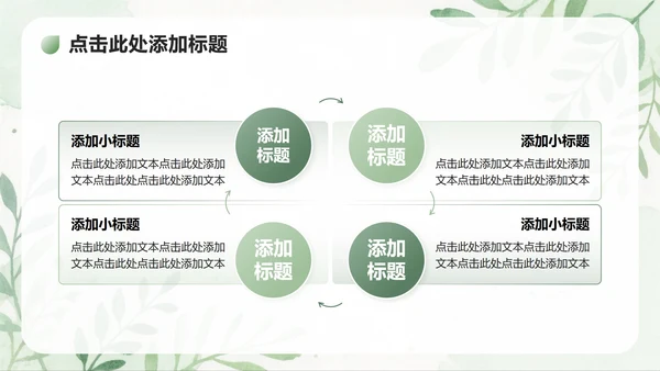 绿色植物小清新风大学生开学自我介绍PPT模板
