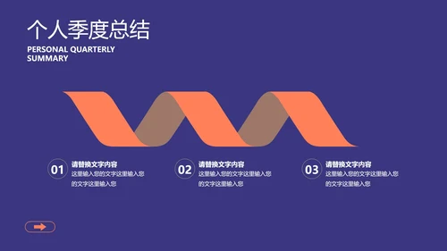 蓝色微立体个人总结汇报PPT模板