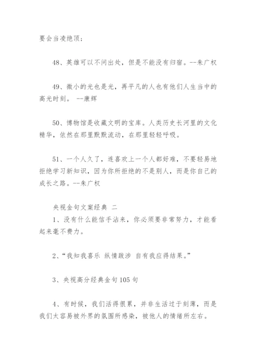 央视高分经典金句 央视金句文案经典(精选105句).docx