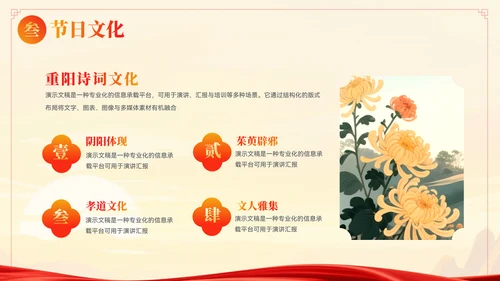 大气中国风重阳节习俗文化宣传ppt