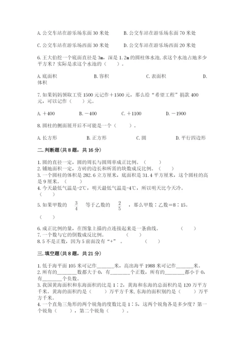 北师大版小学六年级下册数学期末检测试题【轻巧夺冠】.docx