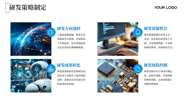 蓝色图文芯片突破技术创新202X年度集成电路规划年终总结PPT模板