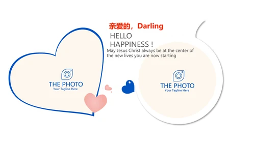 蓝色生日快乐电子相册动态PPT模板