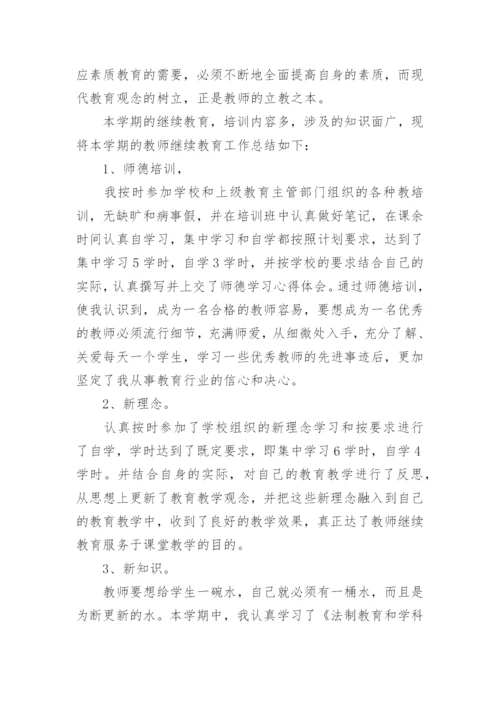 教师个人继续教育培训总结.docx