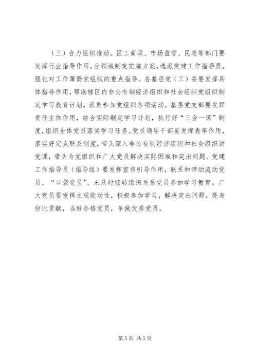 全区非公有制经济组织和社会组织两学一做”学习教育指导意见.docx