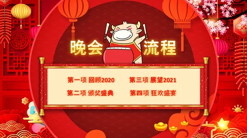 2021开门红联欢晚会赢战牛年震撼公司年会颁奖典礼ppt