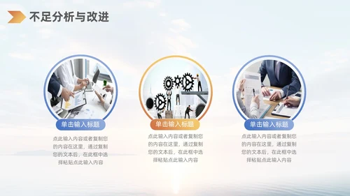 蓝橙渐变日出励志风工作总结汇报PPT模板