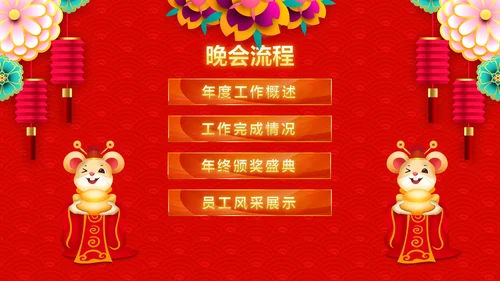 2020新春贺岁企业年会总结表彰PPT模板