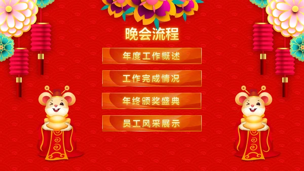 2020新春贺岁企业年会总结表彰PPT模板