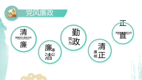 党建党风廉政学习教育动态PPT模板
