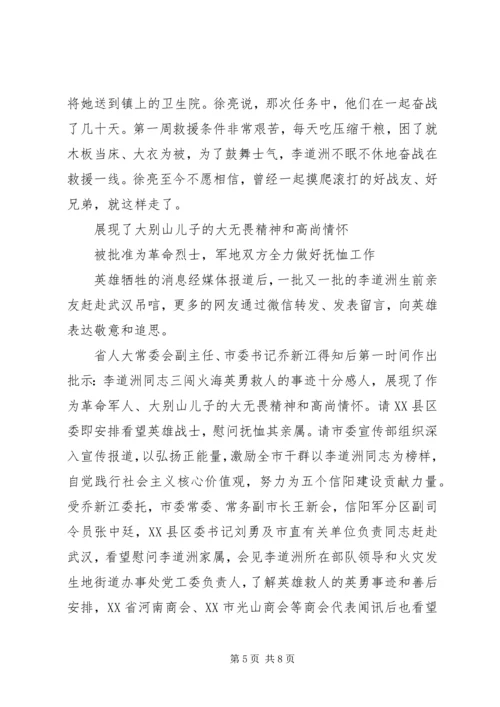 学习李道洲先进英雄事迹心得体会.docx